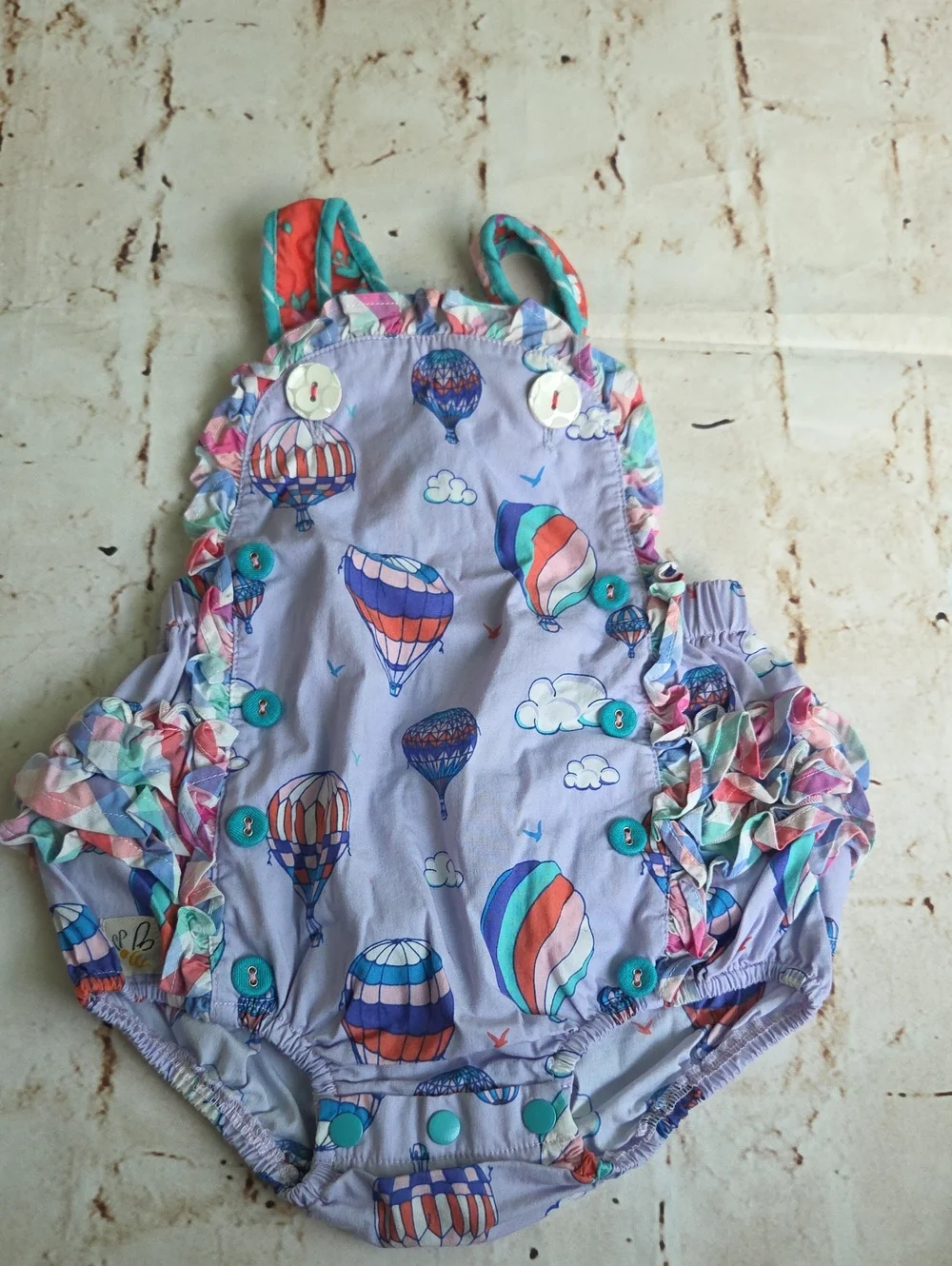 Wildflowers Lavender Hot Air Balloon Ruffle One-Piece